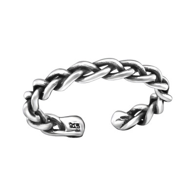 Silver Braid Adjustable Toe Ring