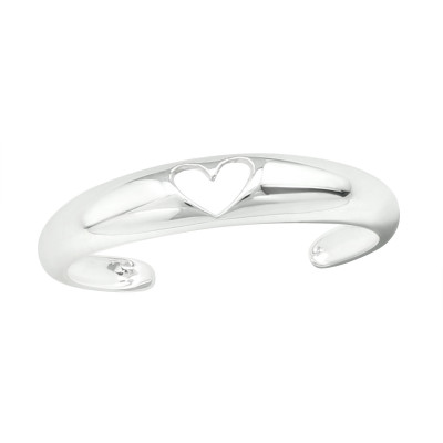 Silver Heart Adjustable Toe Ring