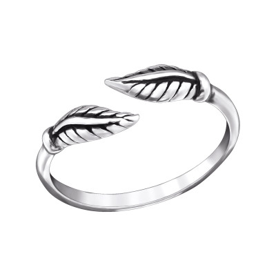 Silver Leaf Adjustable Toe Ring