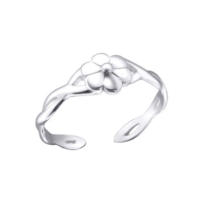 Silver Flower Adjustable Toe Ring