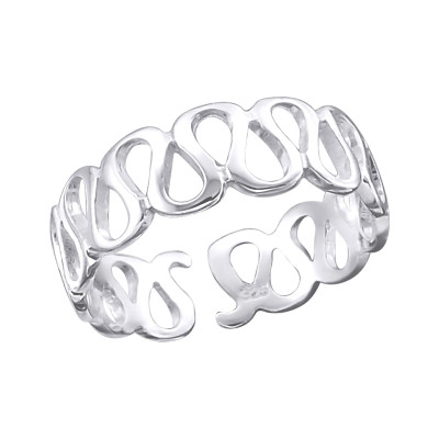 Silver Wave Adjustable Toe Ring