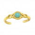 Silver Round Adjustable Toe Ring with Imitation Turquoise