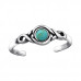 Silver Round Adjustable Toe Ring with Imitation Turquoise