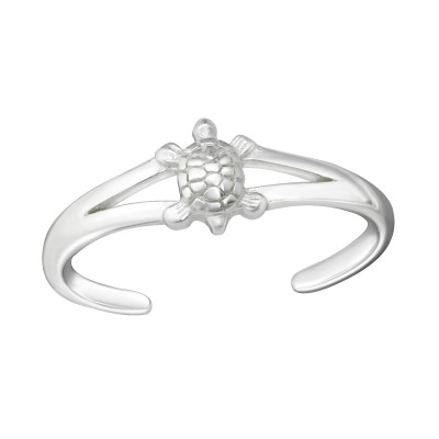 Silver Turtle Adjustable Toe Ring