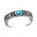 Silver Round Adjustable Toe Ring with synthetic Opal