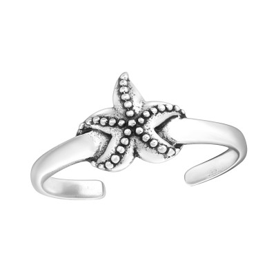 Silver Starfish Adjustable Toe Ring