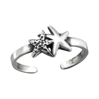 Silver Starfish Adjustable Toe Ring