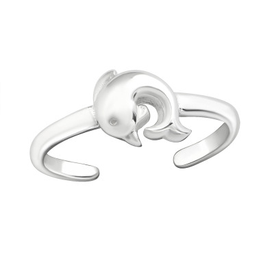 Silver Dolphin Adjustable Toe Ring