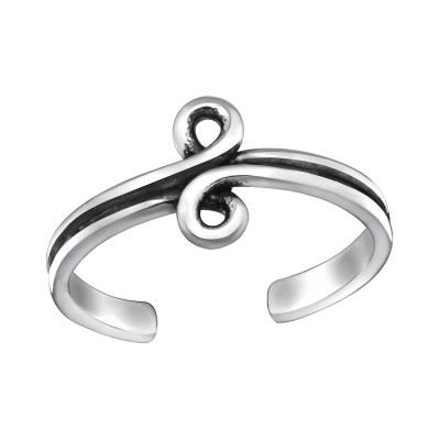 Silver Spiral Adjustable Toe Ring