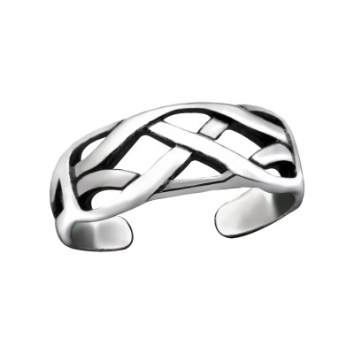 Silver Intertwining Adjustable Toe Ring