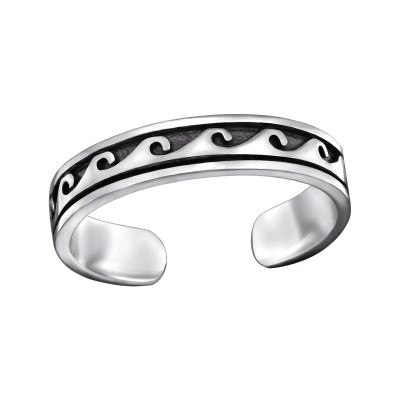 Silver Wave Adjustable Toe Ring