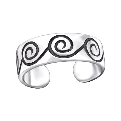 Silver Spiral Adjustable Toe Ring