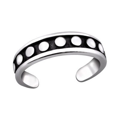 Silver Dot Adjustable Toe Ring