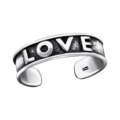 Silver Love Adjustable Toe Ring