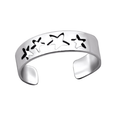 Silver Star Adjustable Toe Ring