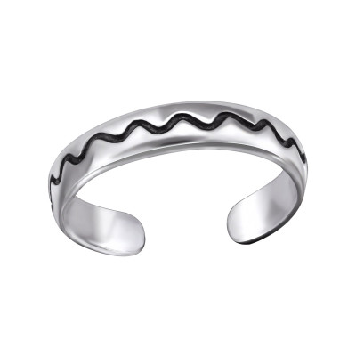 Wave Sterling Silver Adjustable Toe Ring