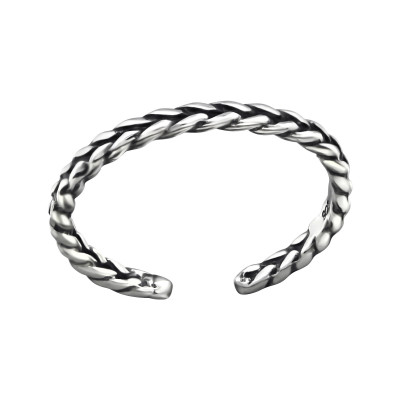 Silver Braided Adjustable Toe Ring