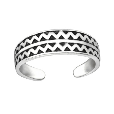 Silver Zig Zag Adjustable Toe Ring