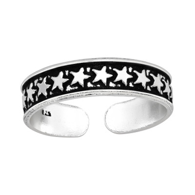 Silver Stars Adjustable Toe Ring