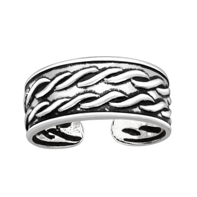 Silver Rope Adjustable Toe Ring