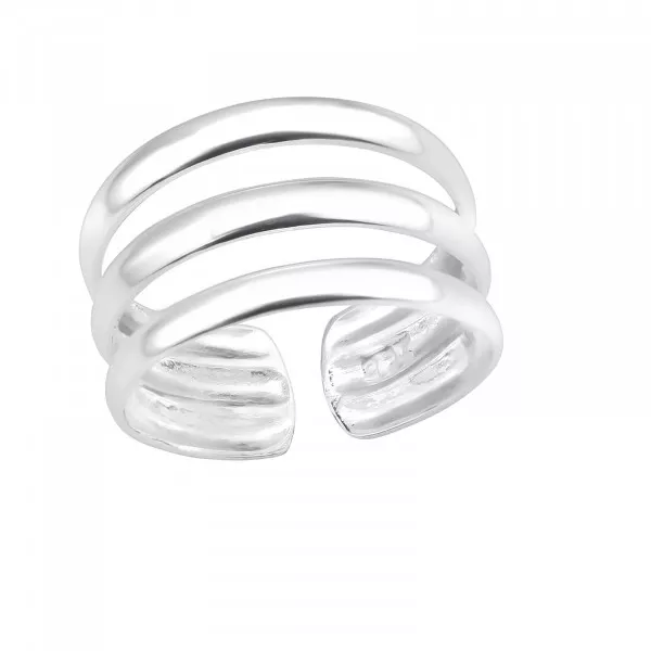 925 sterling silver ring Plain Curved Thick Adjustable Toe Ring