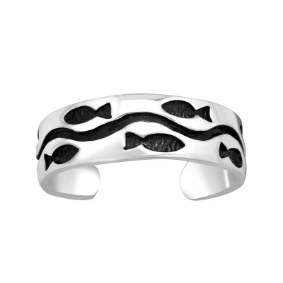 Silver Fish Adjustable Toe Ring