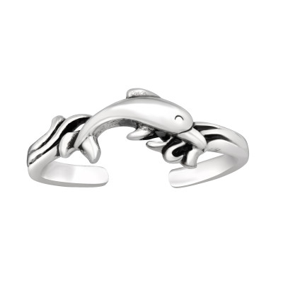 Silver Dolphin Adjustable Toe Ring