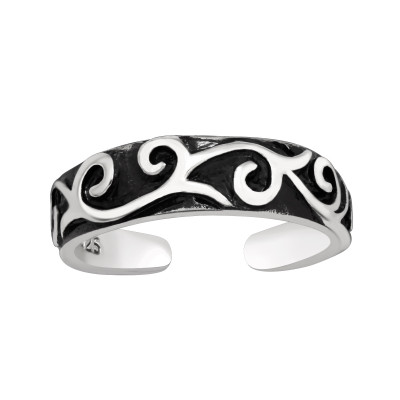 Silver Wave Adjustable Toe Ring