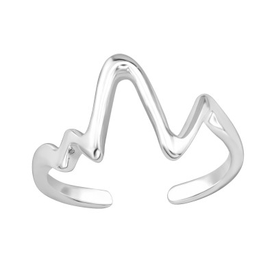 Wave Sterling Silver Adjustable Toe Ring