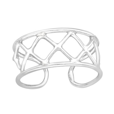 Silver Geometric Adjustable Toe Ring