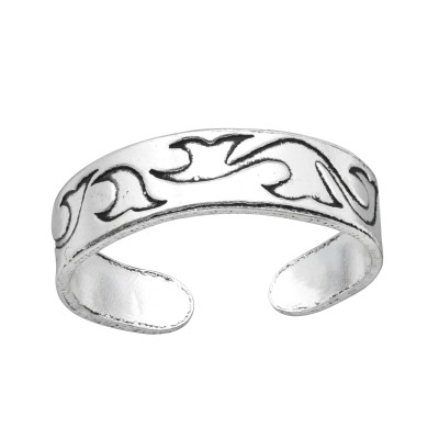 Silver Wave Adjustable Toe Ring