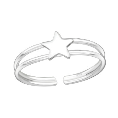 Silver Star Adjustable Toe Ring