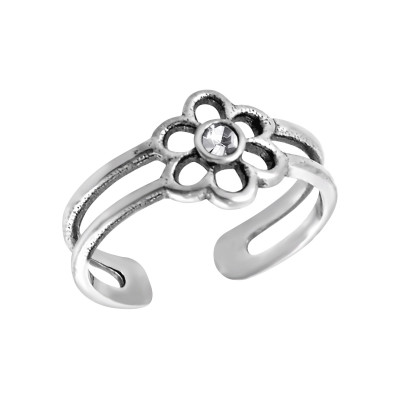 Flower Sterling Silver Adjustable Toe Ring