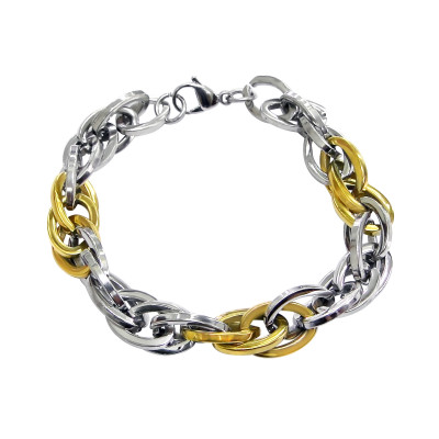 Gold and High Polish Surgical Steel Chain Bracelet