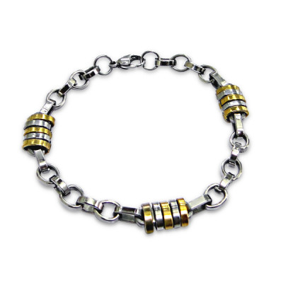 Gold and High Polish Surgical Steel Chain Bracelet