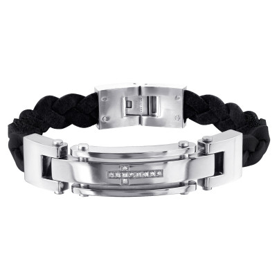 High Polish Surgical Steel Cross Bracelet for Men