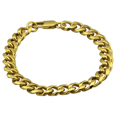 Gold Surgical Steel Chain Bracelet for Men