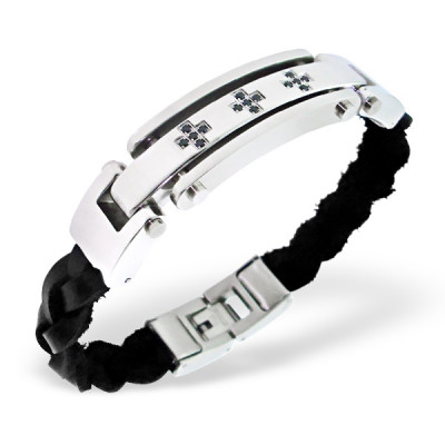 High Polish Surgical Steel Tag Bracelet for Men