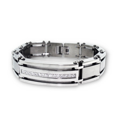 High Polish Surgical Steel Tag Bracelet for Men