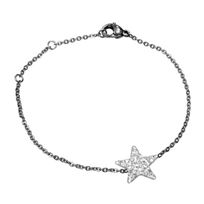 High Polish Surgical Steel Star Bracelet for Women