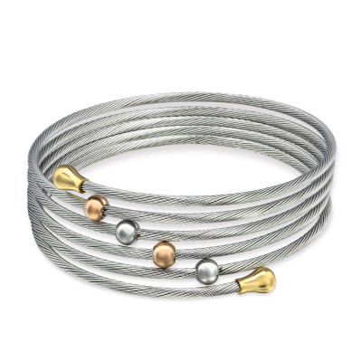 Triple Surgical Steel Stacked Bracelet for Women