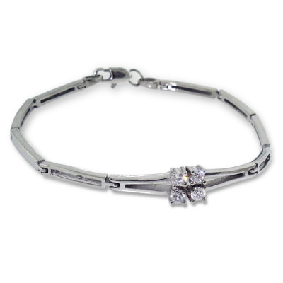 High Polish Surgical Steel Flower Bracelet for Women