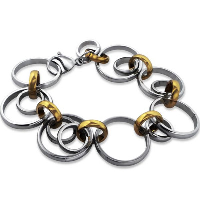 Triple Surgical Steel Rings Bracelet for Women