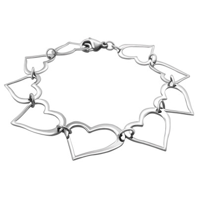 High Polish Surgical Steel Heart Bracelet for Women