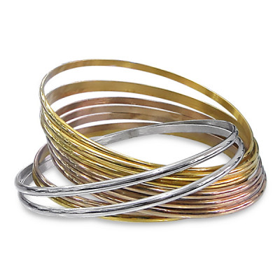 Triple Surgical Steel Stacked Bracelet for Women