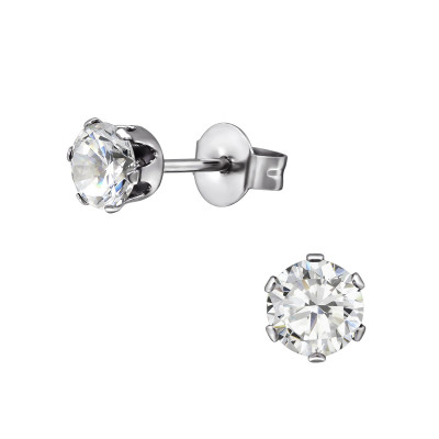 High Polish Surgical Steel Round 5mm Ear Studs