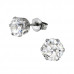 High Polish Surgical Steel Round 7mm Ear Studs with Cubic Zirconia