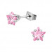 High Polsh Surgical Steel Star 6mm Ear Studs with Cubic Zirconia