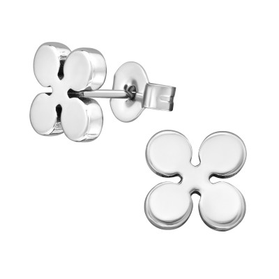 High Polish Surgical Steel Flower Ear Studs