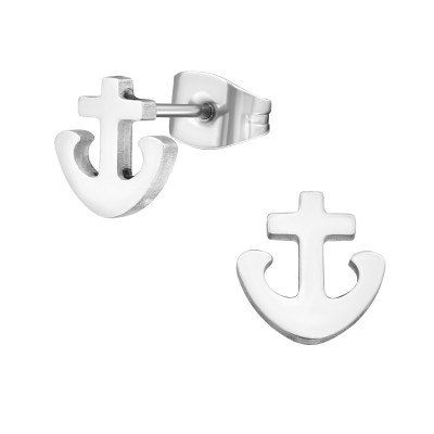 High Polish Surgical Steel Anchor Ear Studs